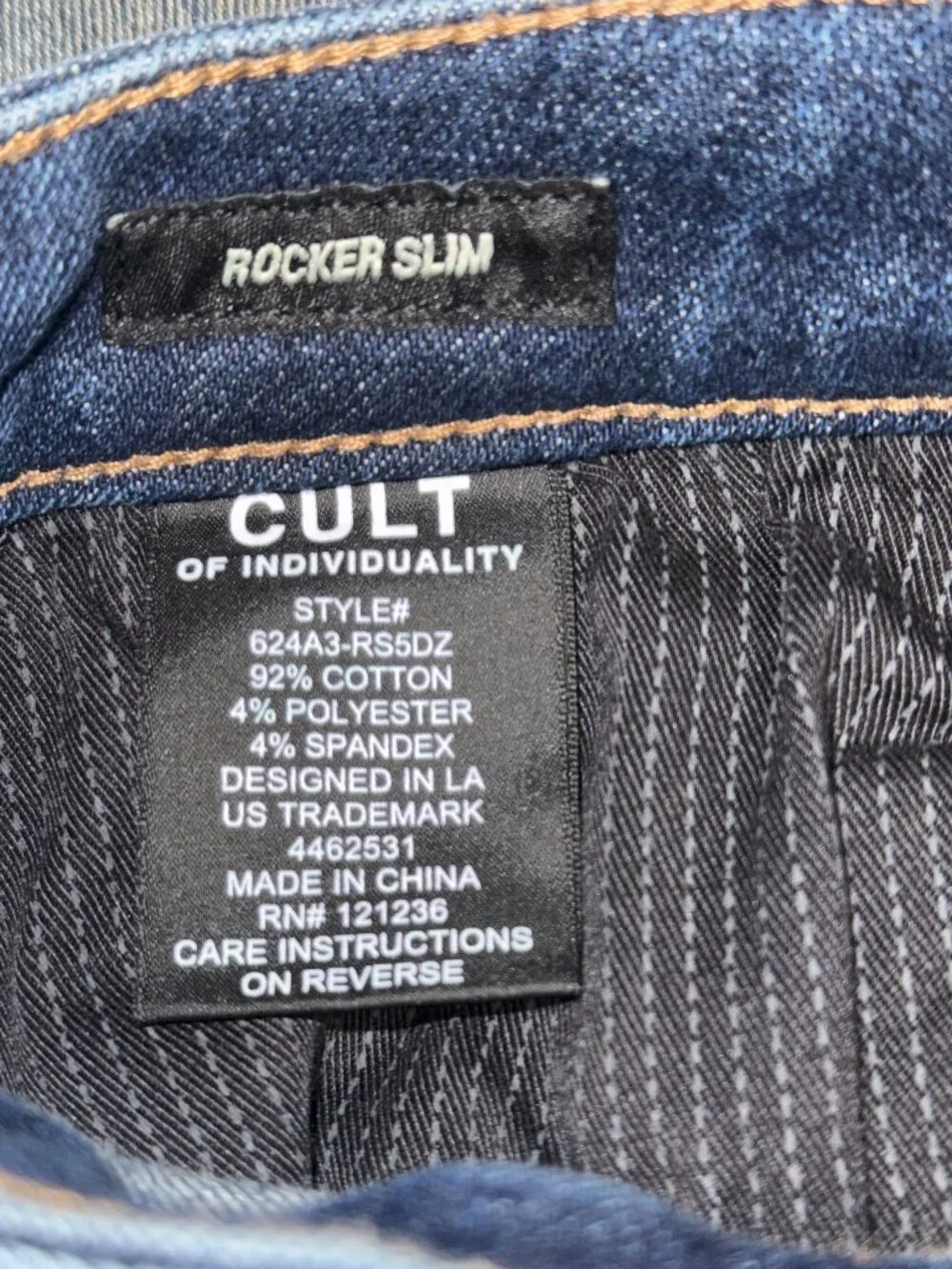 Cult of Individuality Rocker Slim Distressed Jeans Mens 40x33